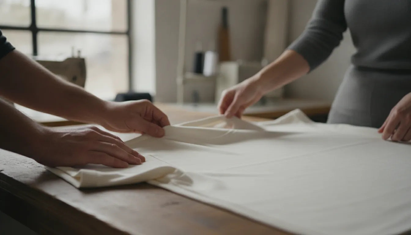 American-made clothing being inspected in a small-batch garment studio
