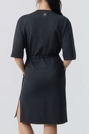 Drawcord Waist Terry Dress